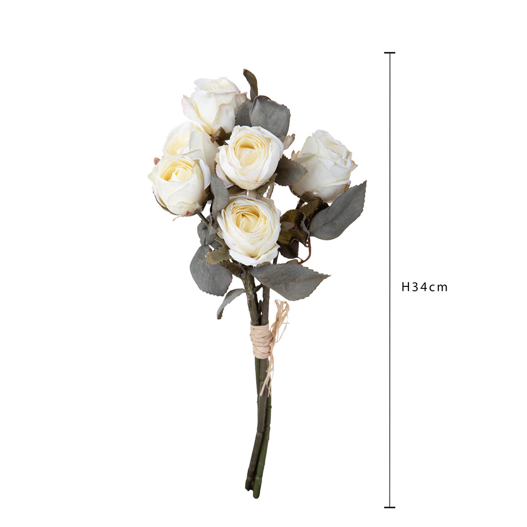 3 Pezzi • Mazzo rose aperte artificiale • 34 cm