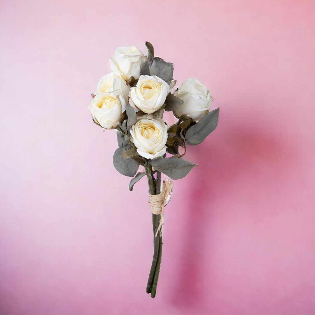 3 Pezzi • Mazzo rose aperte artificiale • 34 cm