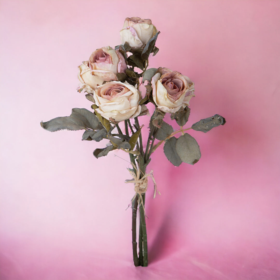 3 Pezzi • Mazzo rose aperte artificiale • 34 cm
