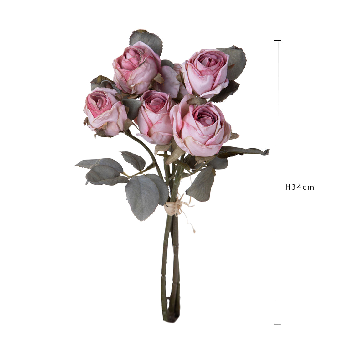 3 Pezzi • Mazzo rose aperte artificiale • 34 cm