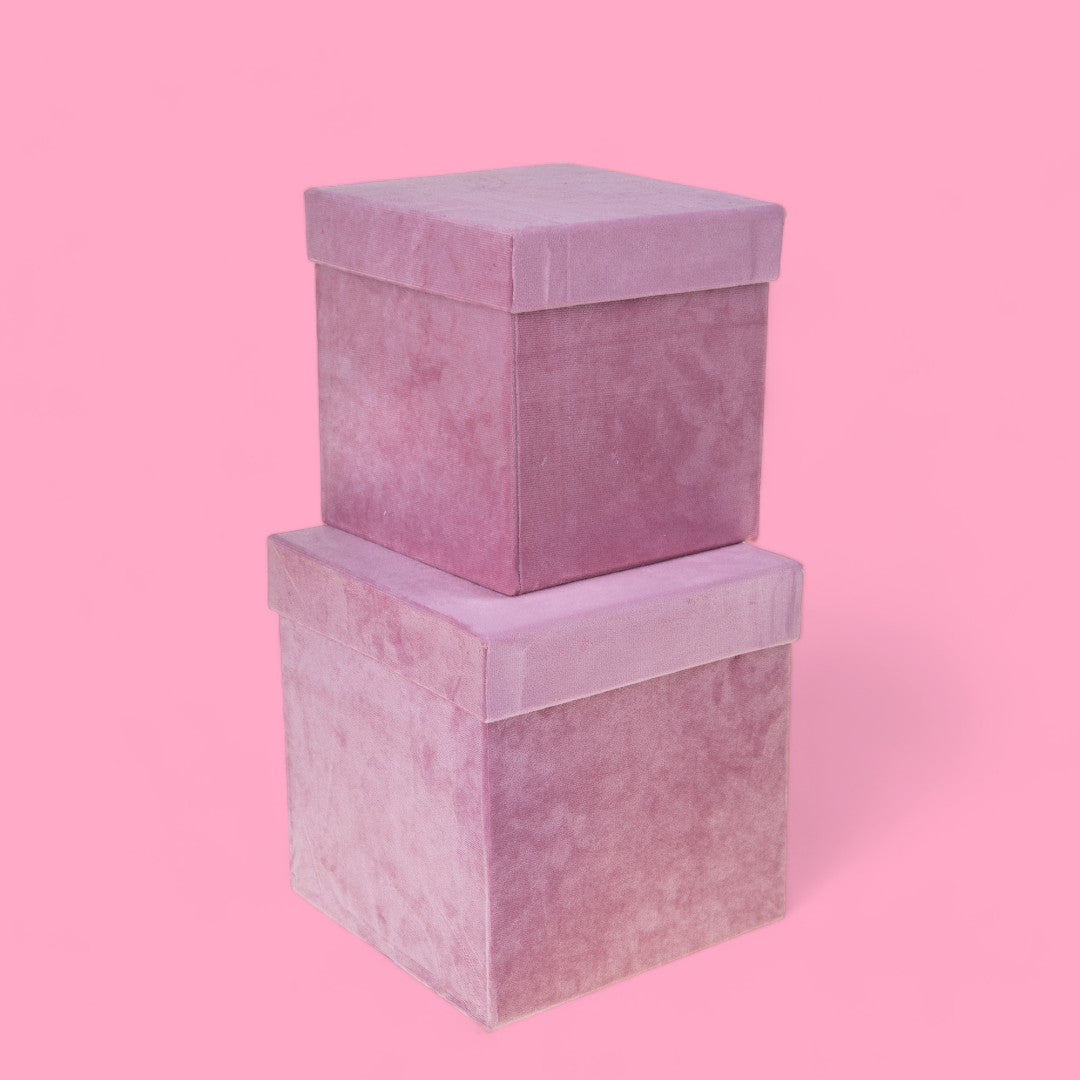 Set di 2 Scatole Quadrate Velluto  • 23,5 cm