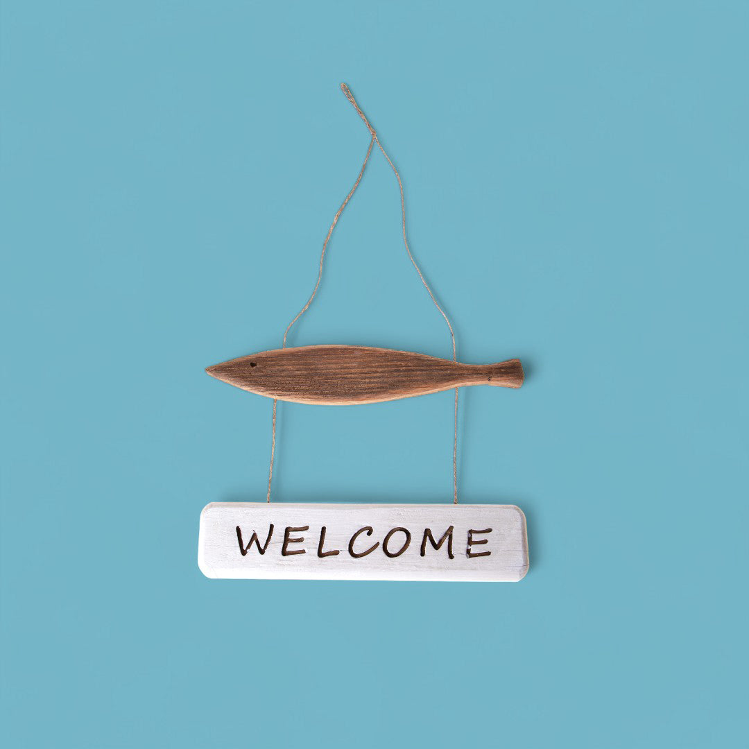 Pesce da appendere "welcome" • 30 cm