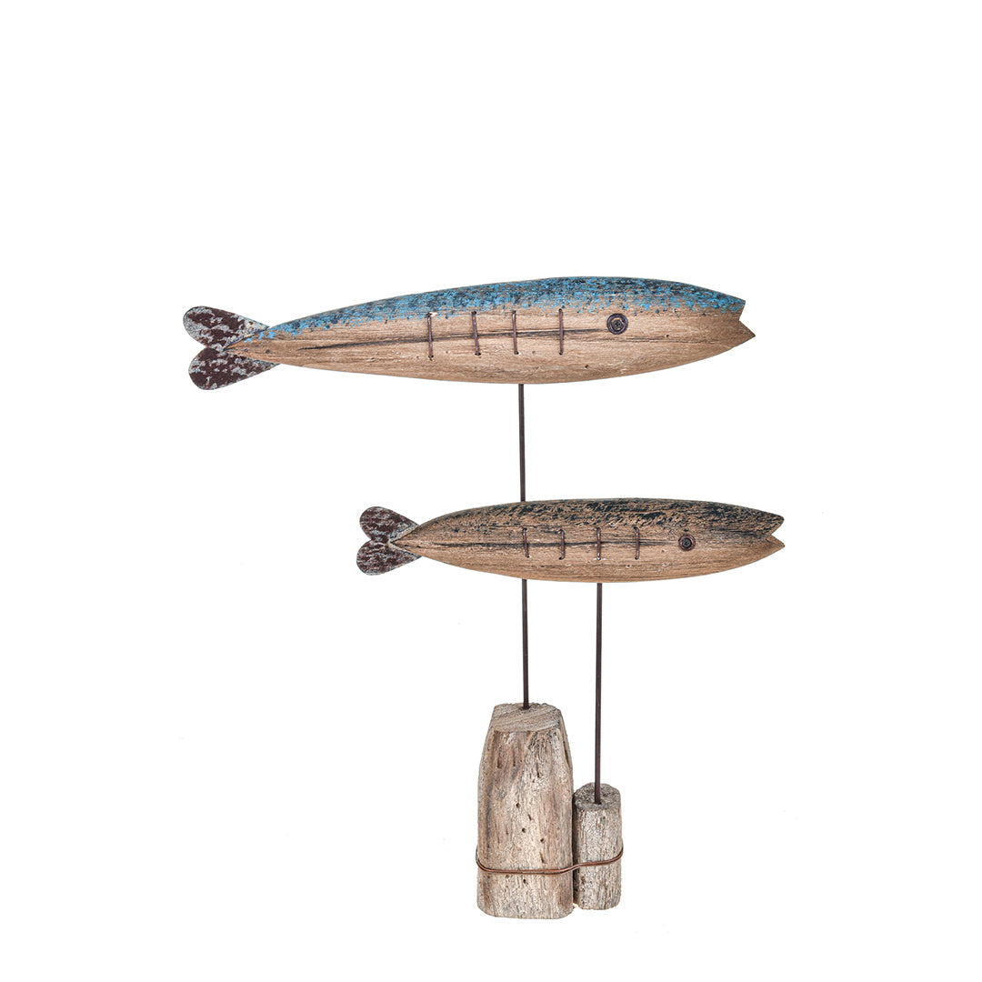Decoro 2 pesci e 2 supporti • 40 cm