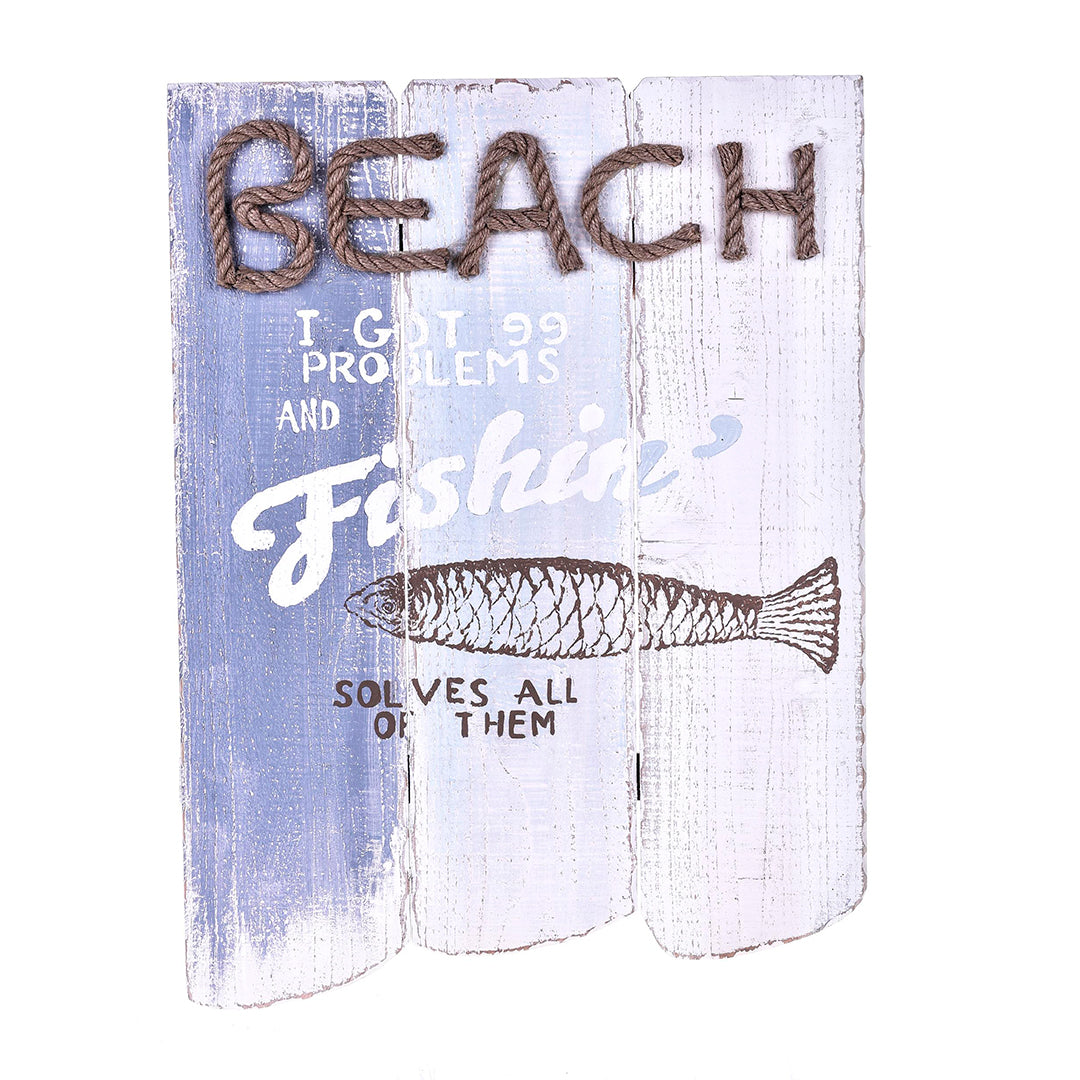 Quadro legno beach • 58 cm