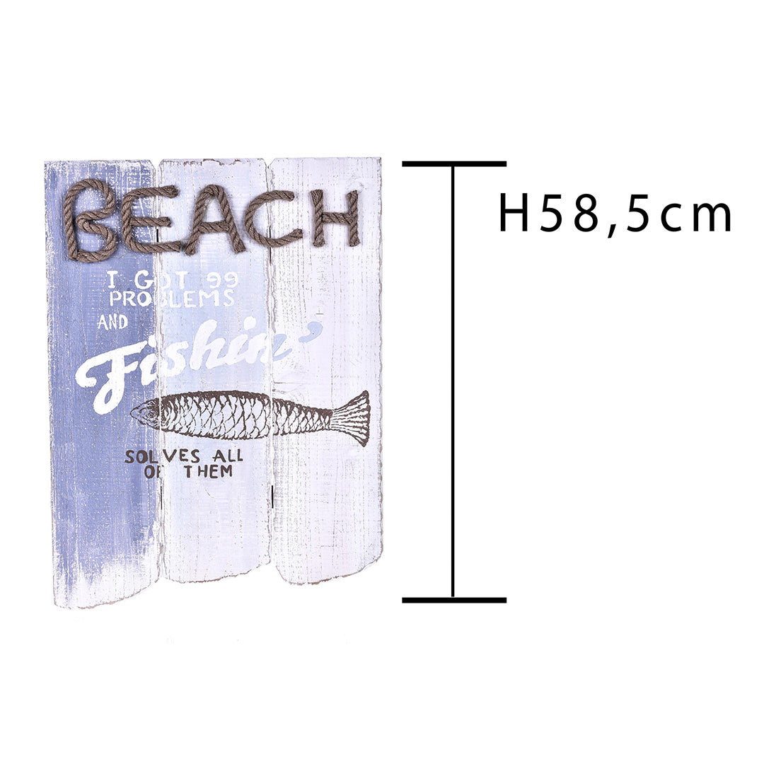 Quadro legno beach • 58 cm