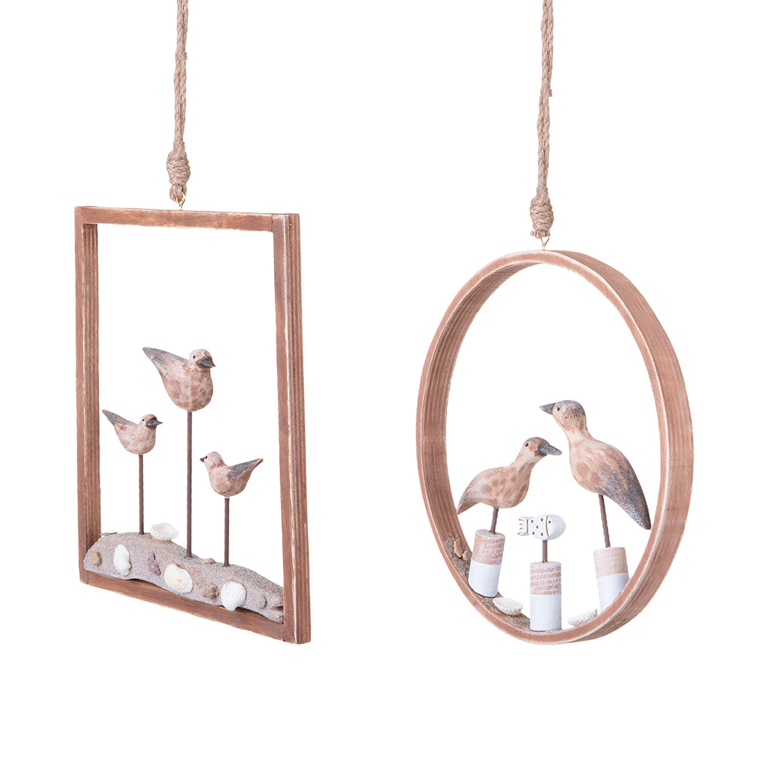 Decorazione marina Set di 2 Quadri con Gabbiani assortito • 22 cm