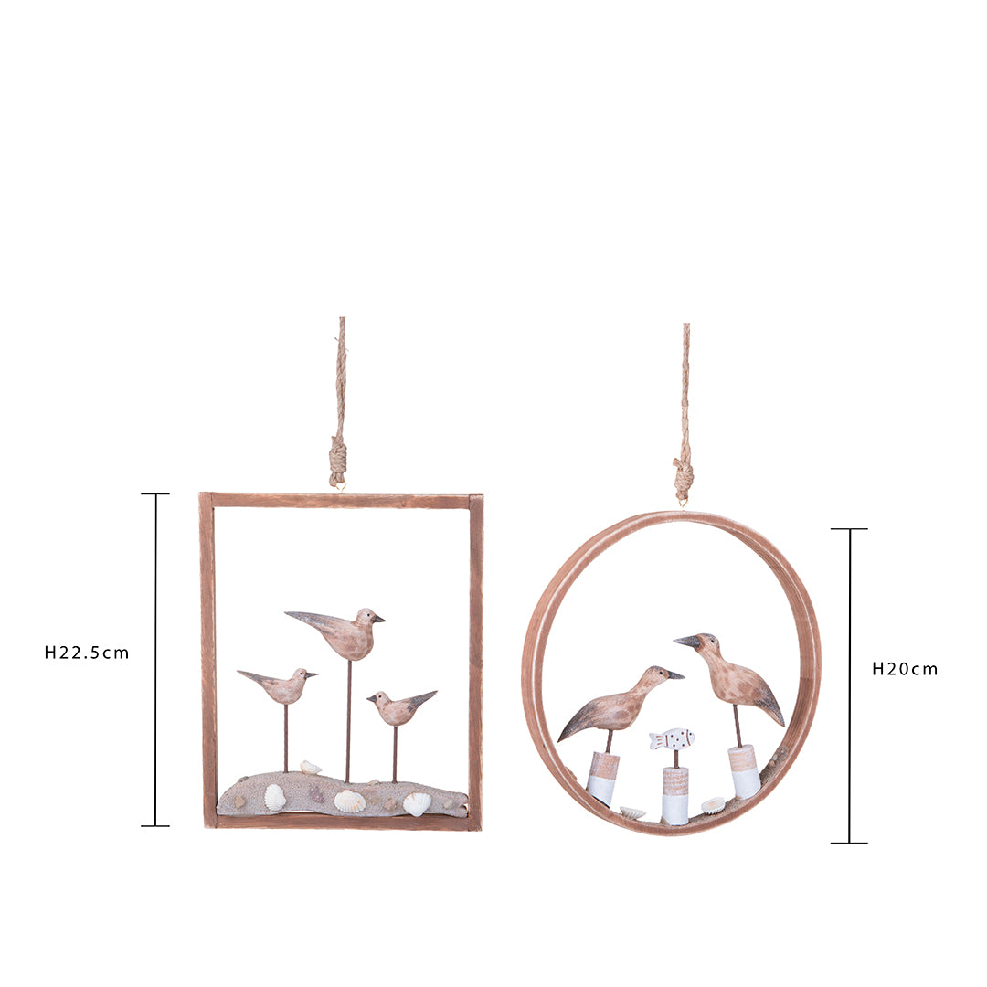 Decorazione marina Set di 2 Quadri con Gabbiani assortito • 22 cm