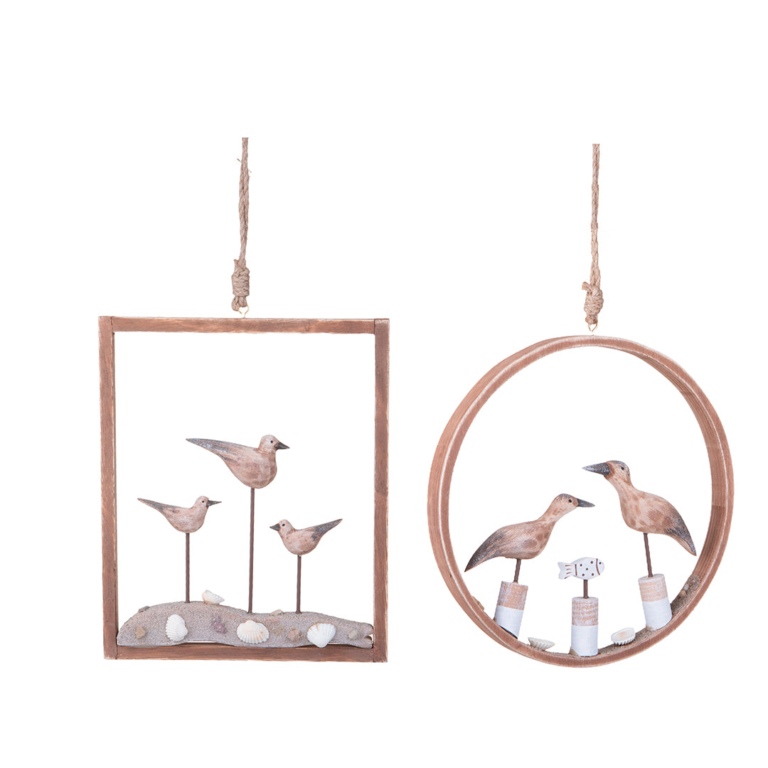 Decorazione marina Set di 2 Quadri con Gabbiani assortito • 22 cm