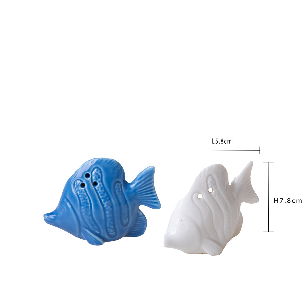 Decorazione marina Set di 2 Pesce Sale e Pepe • 7,5 cm
