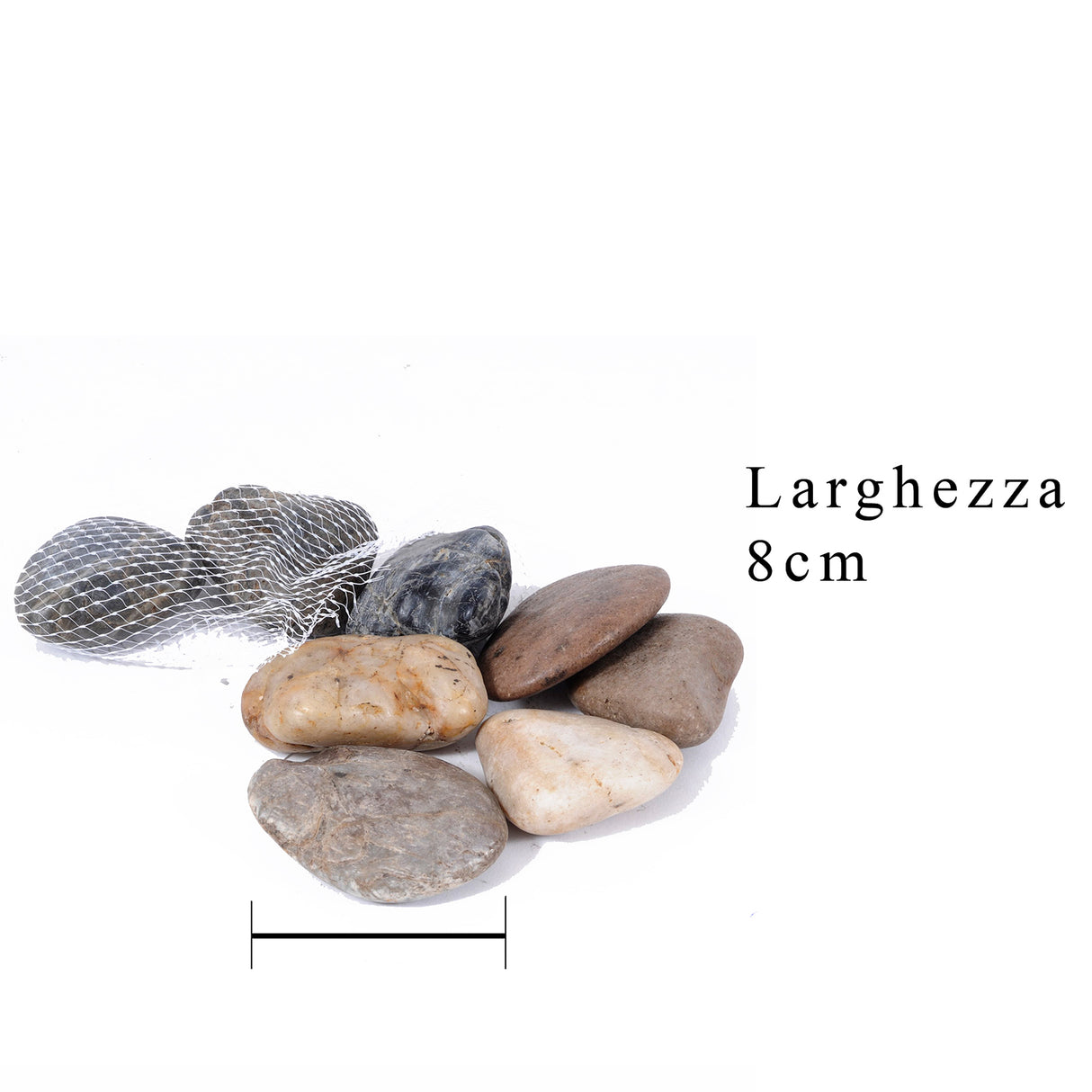 12 Pezzi • Sassi di fiume grandi • 6 cm