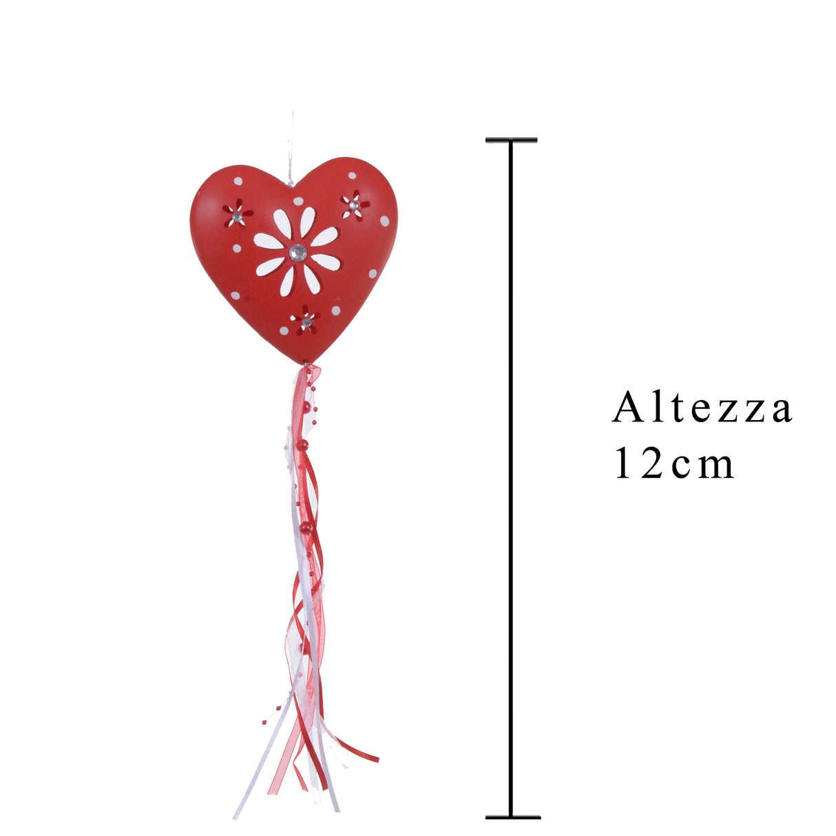 6 Pezzi • Cuore con pois • 3 cm