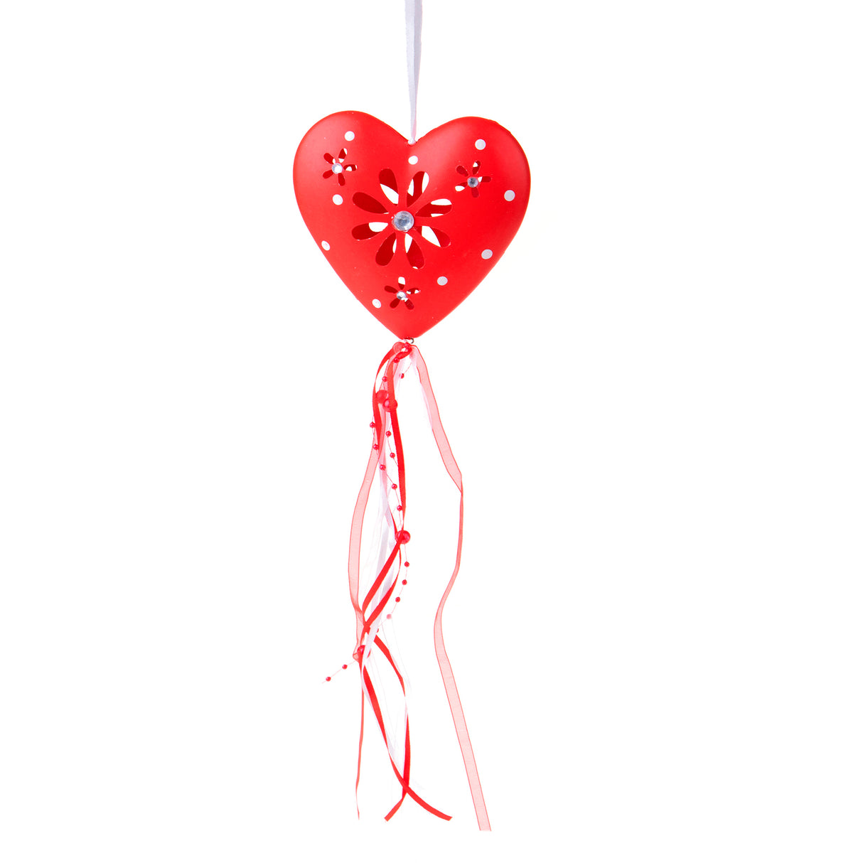 6 Pezzi • Cuore con pois • 3 cm