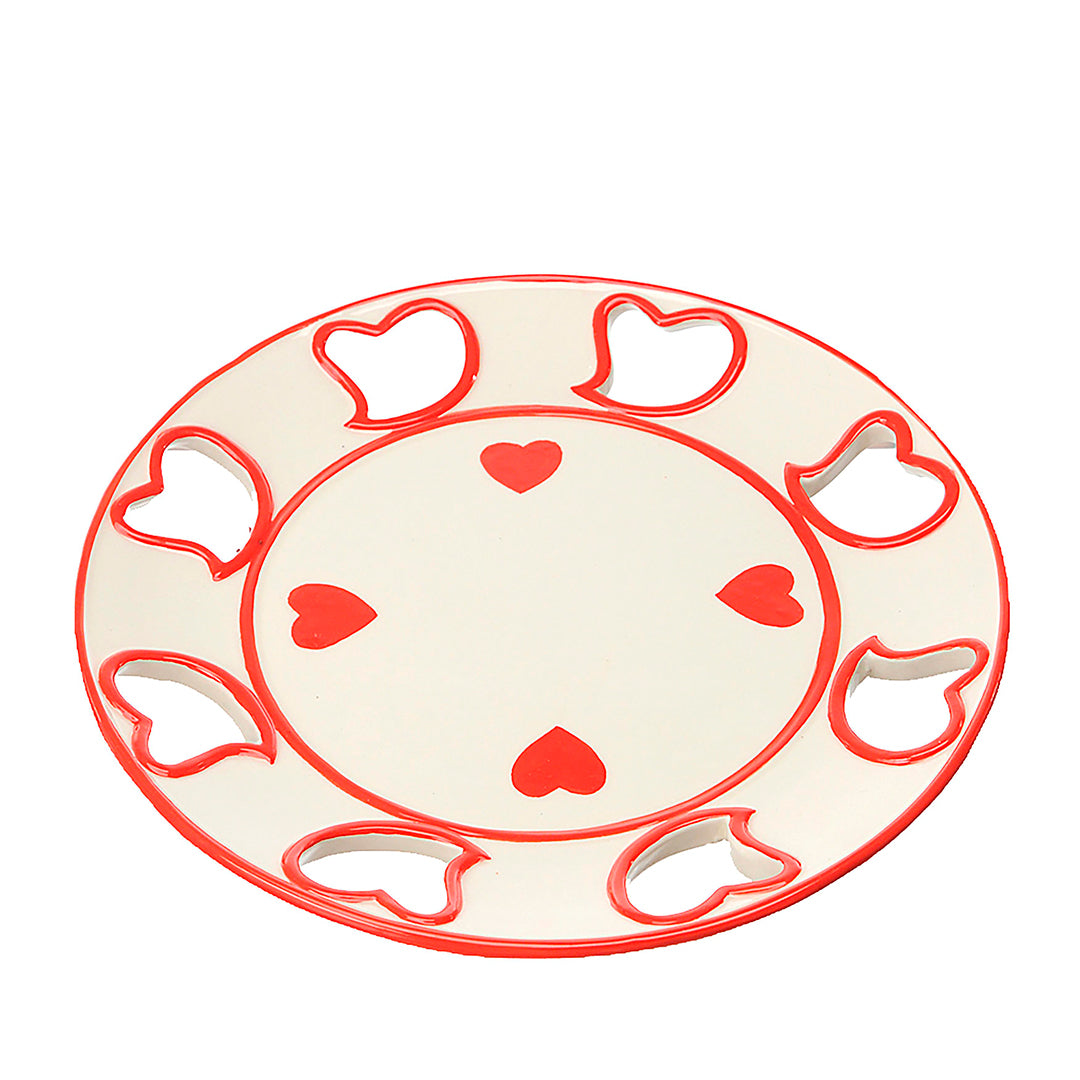 2 Pezzi • Piatto con cuori • 26 cm
