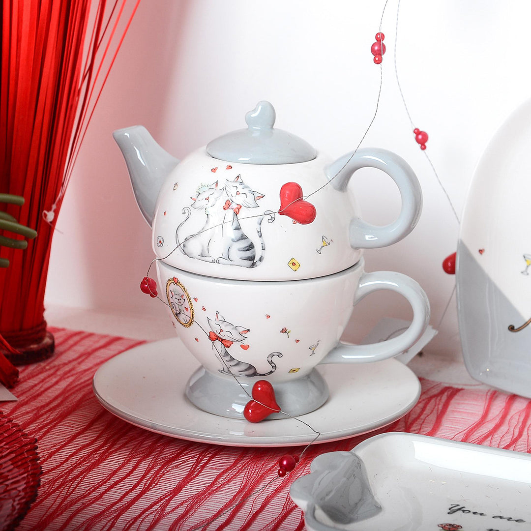 Piatto a forma di cuore con decoro • 19,5 cm