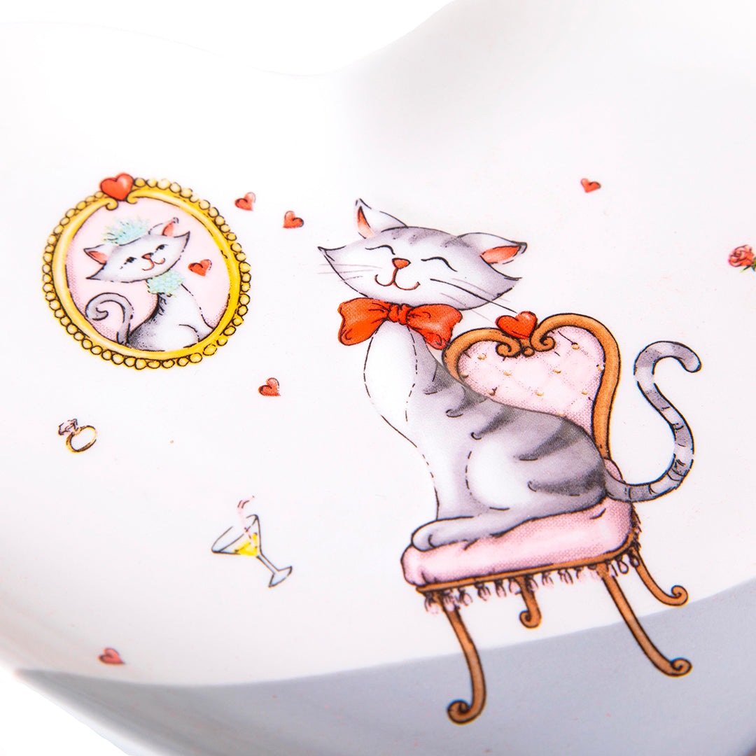 Piatto a forma di cuore con decoro • 19,5 cm