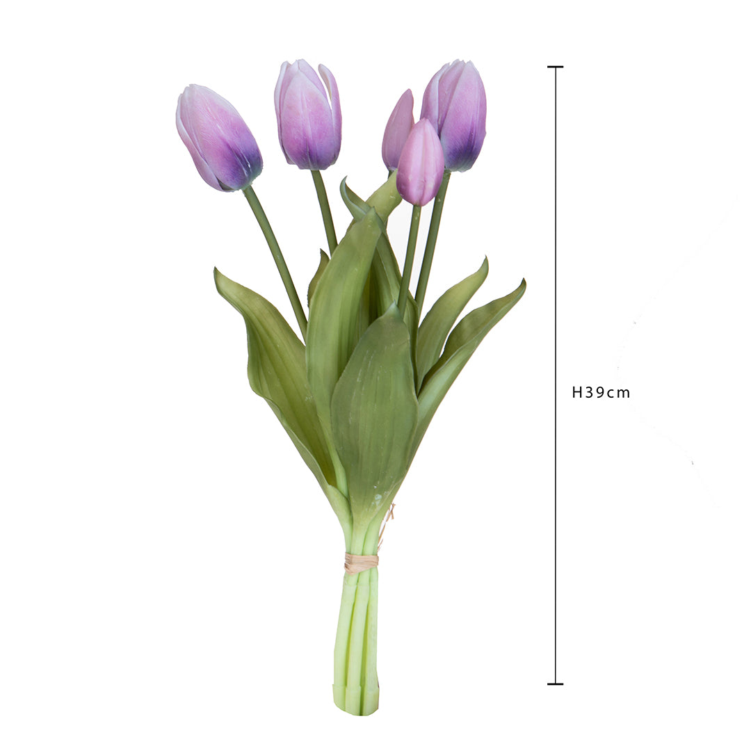 4 Pezzi • Tulipano per 5 fiori • 39 cm