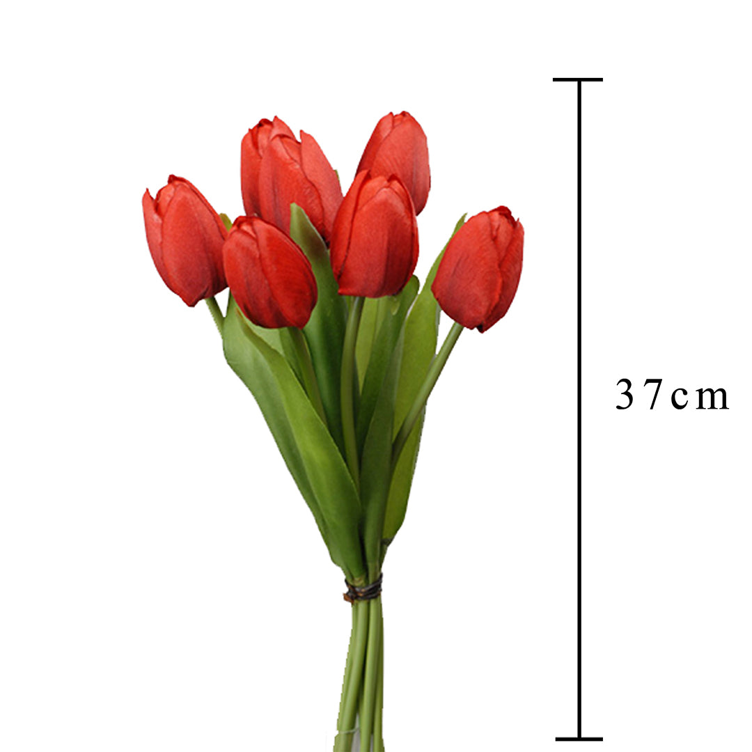 Mazzo di 7 tulipani artificiali • 37 cm