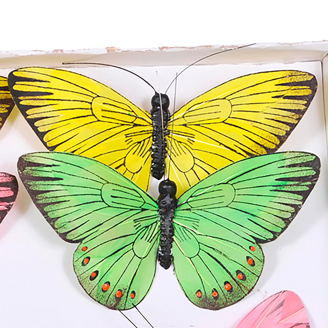 2 Pezzi • Farfalle con clip 12 pezzi • 14 cm