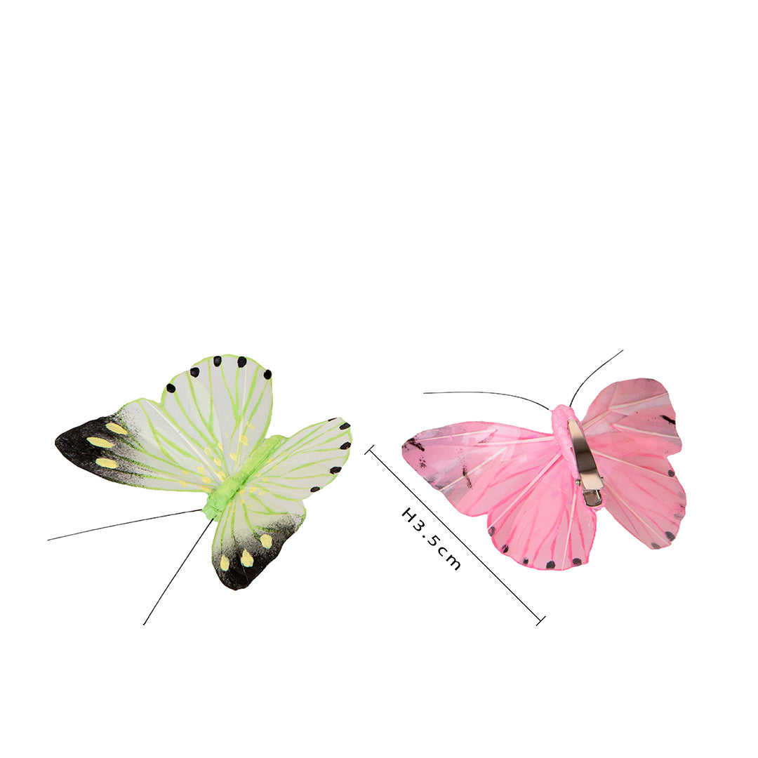 2 Pezzi • Animale decorativo Farfalle con clip • 3,2 cm