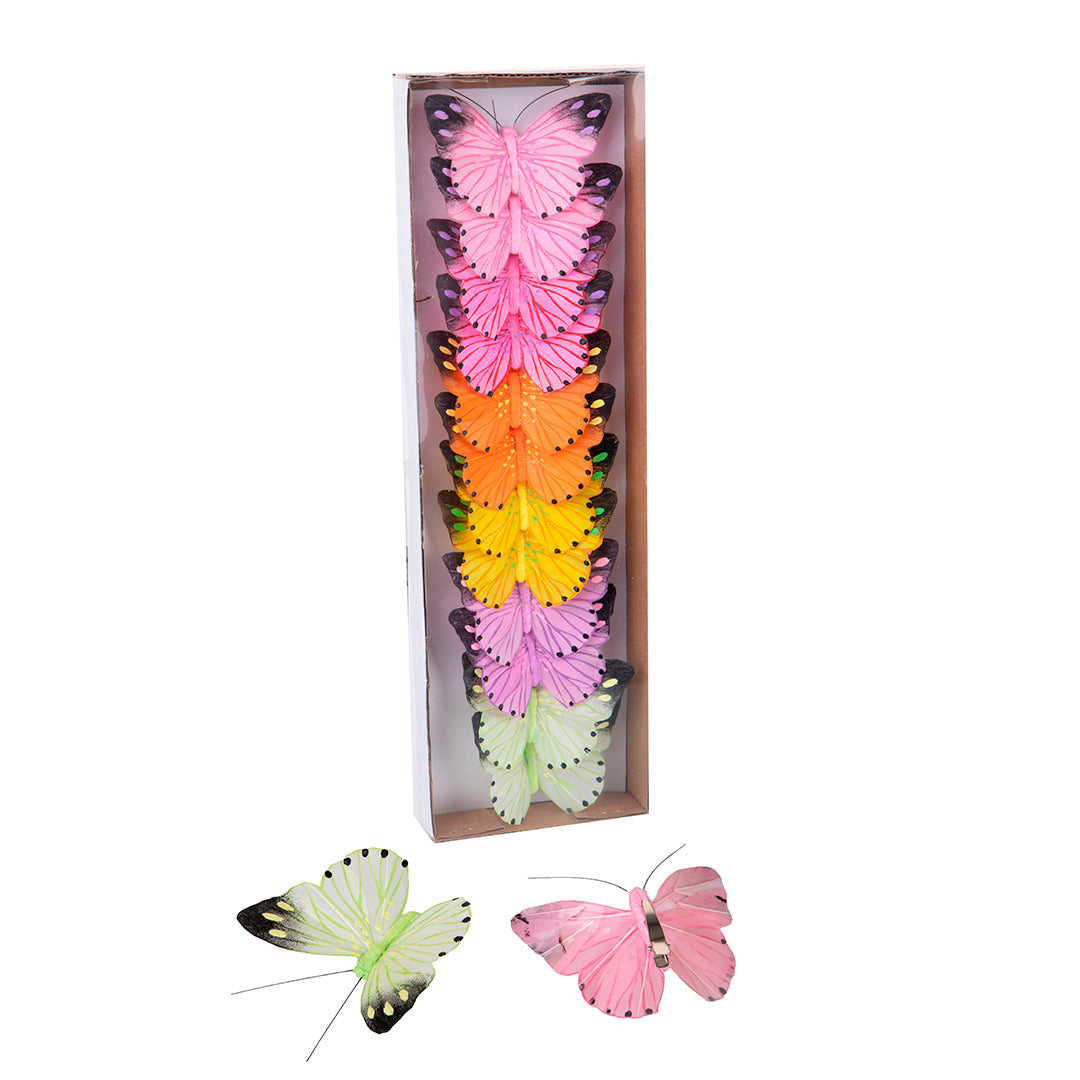 2 Pezzi • Animale decorativo Farfalle con clip • 3,2 cm
