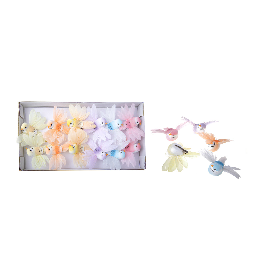 Uccelli ali aperte clip 2 confezioni da 12 pezzi • 10 cm