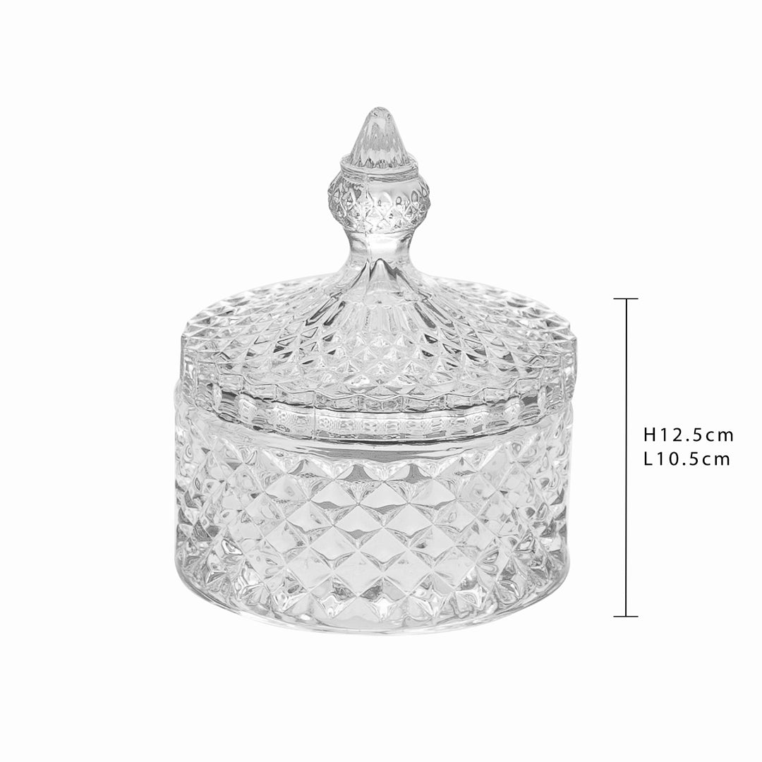 2 Pezzi • Barattolo con coperchio decorativo • 12,5 cm