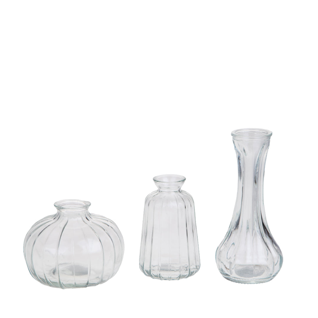 3 Pezzi • Bottiglia rigata • 13 cm