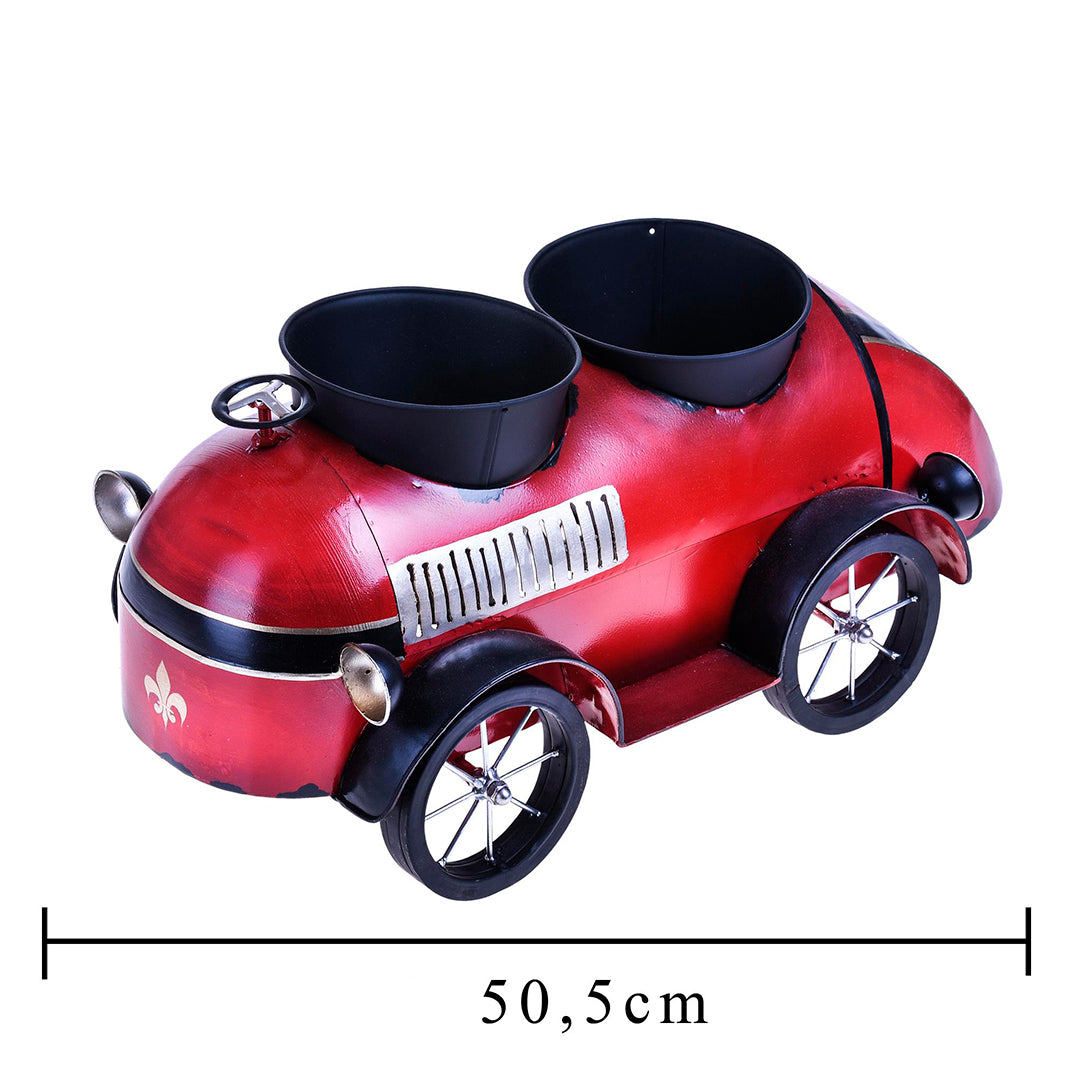 Auto d'epoca con 2 vasi • 50 cm