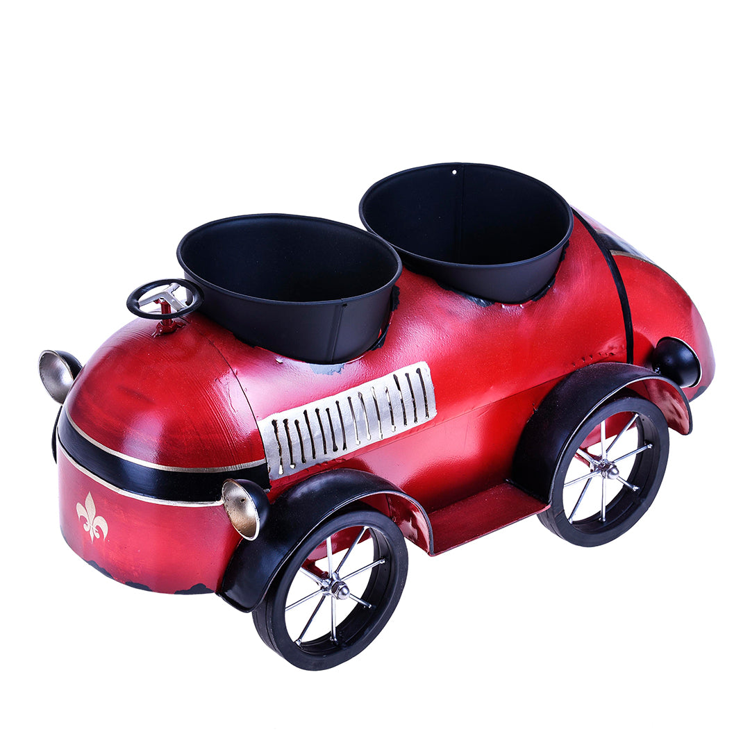 Auto d'epoca con 2 vasi • 50 cm