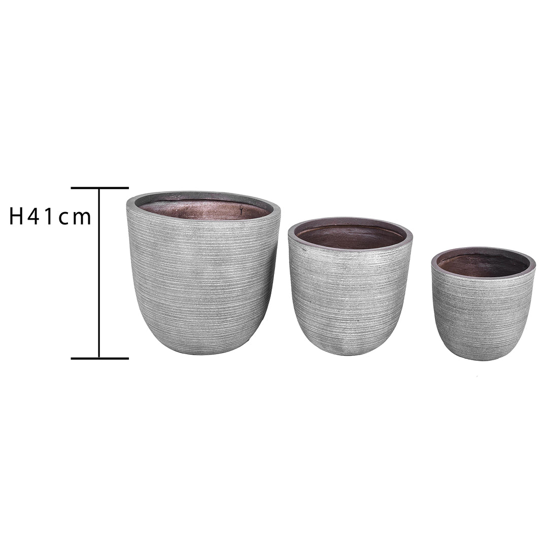 Set da 3 cachepot stripe • 42 cm