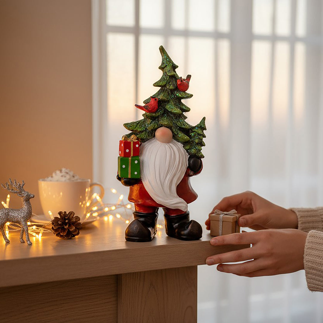 Elfo 11xh.22,5 con regalo natale • H 22,5 cm