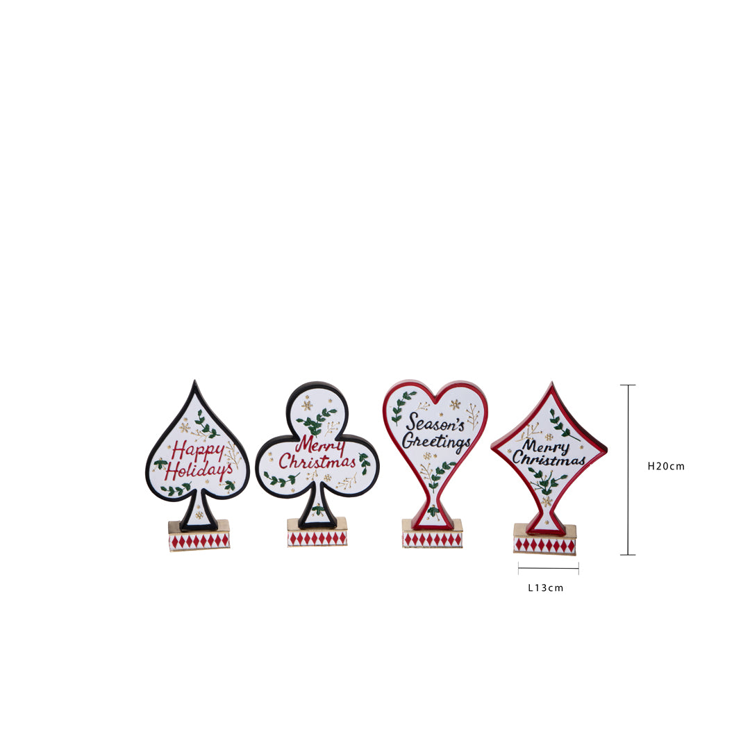 4 carte da gioco • H 20 cm