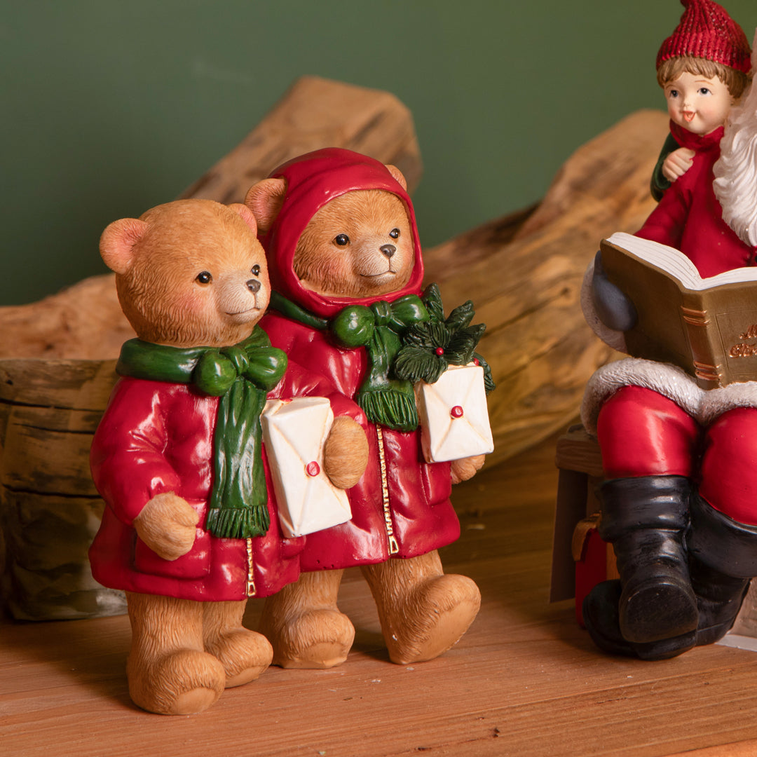 Coppia Orsetti con Pacchi Natale • 14,2 cm