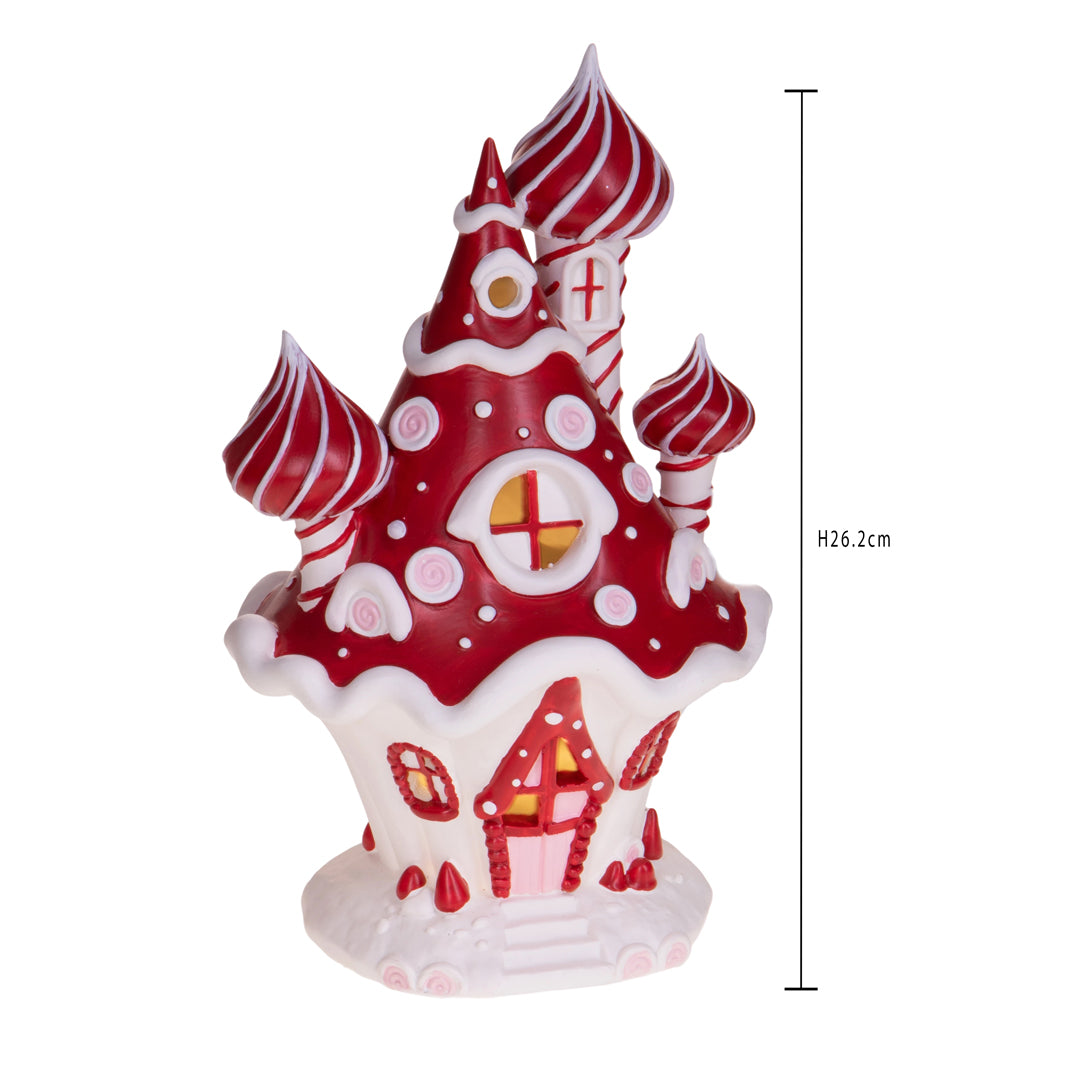 Casa fungo e caramelle con led • H 26,2 cm