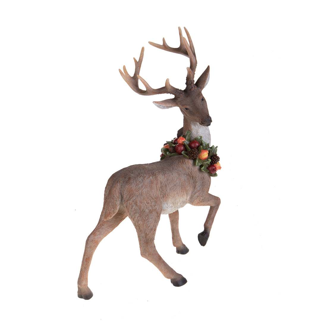 Renna in Piedi con Ghirlanda Frutta • 53 cm
