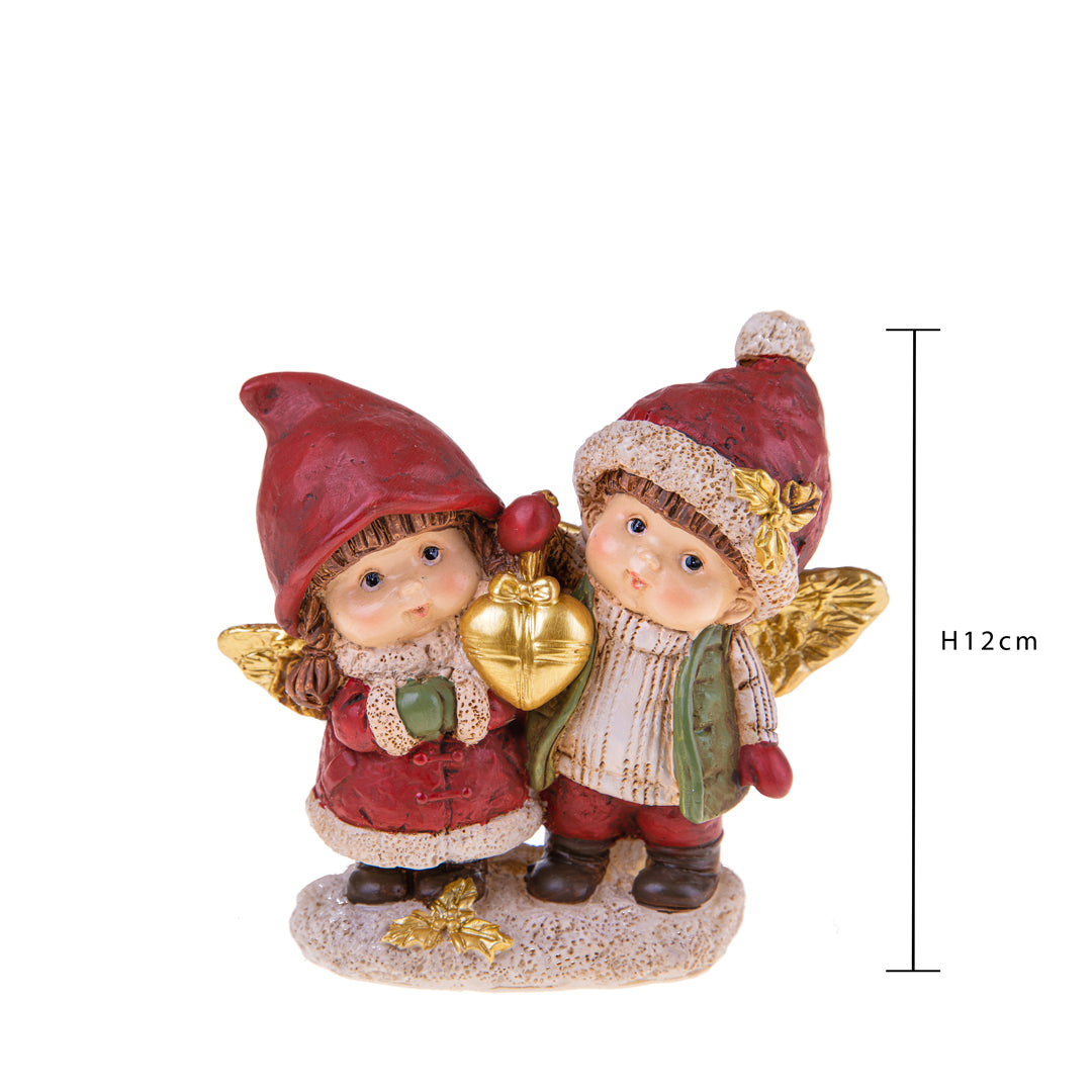 Coppia bambini con cuore • H 12 cm