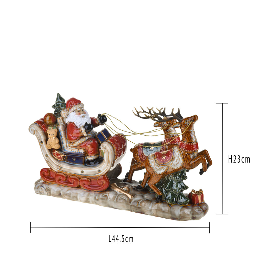 Babbo natale 44,5xh23 cm senza slitta • H 23 cm