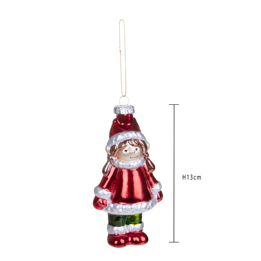 Pezzi 6 • Decoro bambina con treccine • H 13 cm