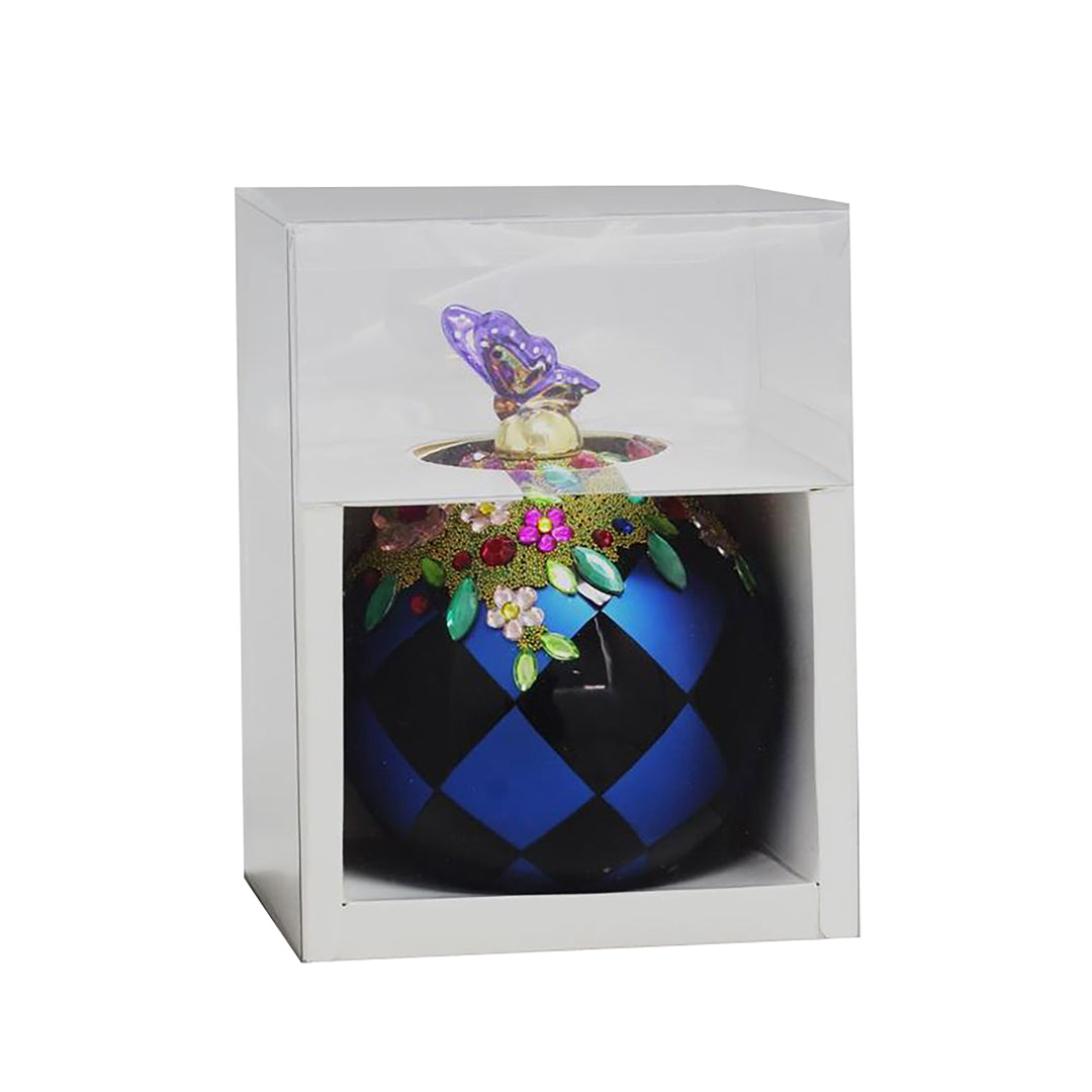Sfera con rombi e top farfalla • H 13,5 cm