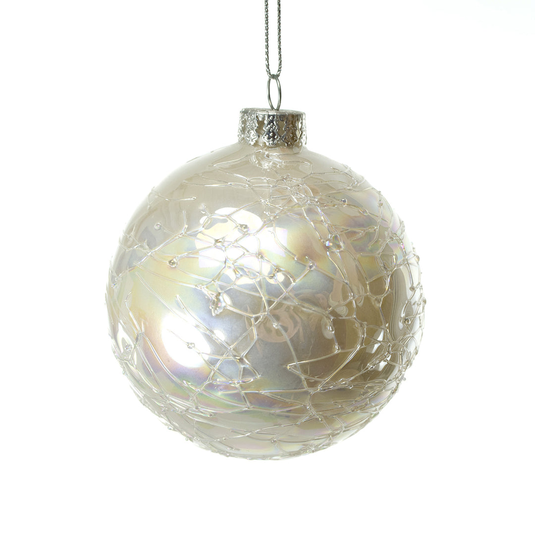 Pezzi 6 • Sfera shine white • H 8 cm