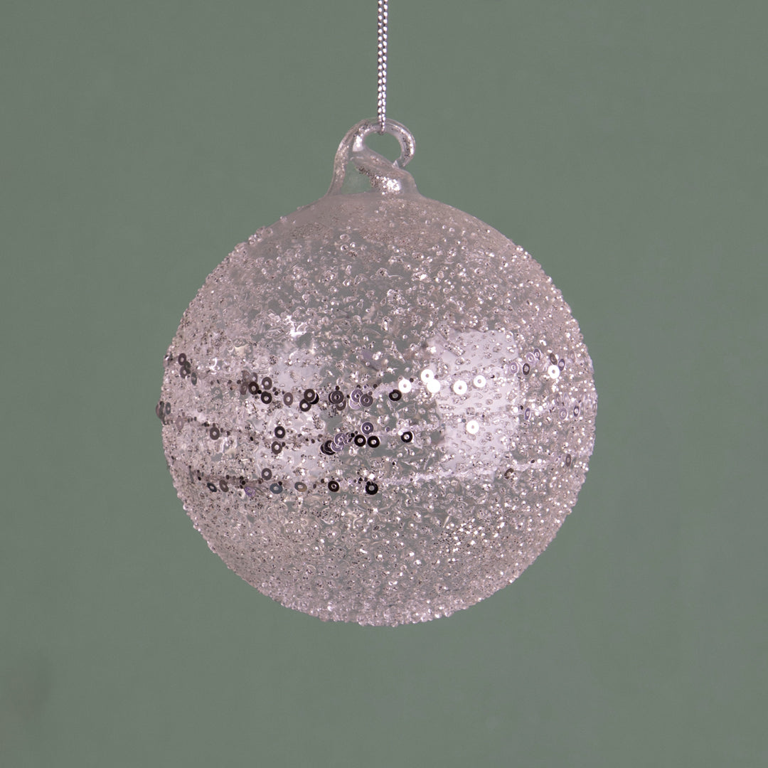 Pezzi 4 • Sfera con paillettes • H 10 cm