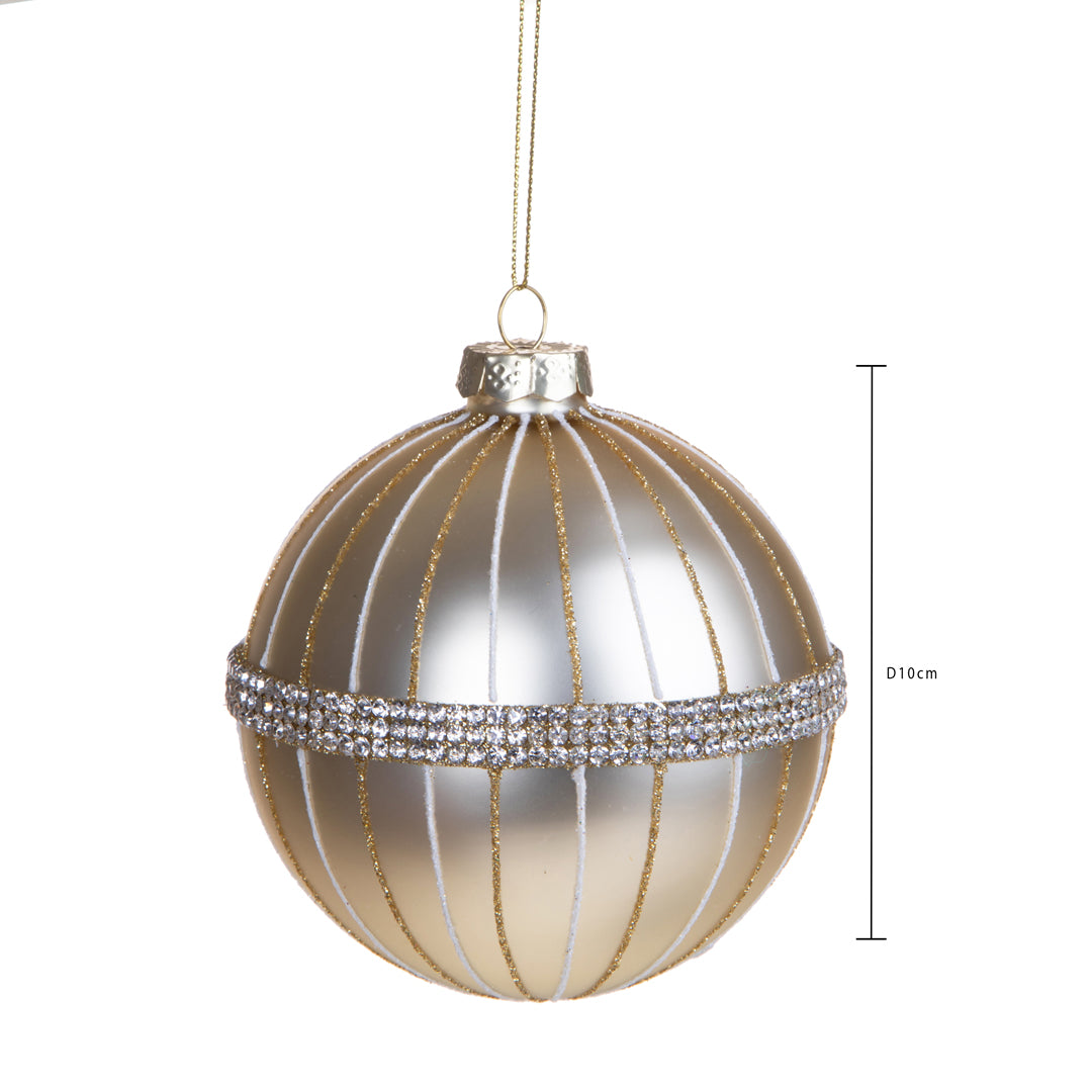 Pezzi 4 • Sfera con fascia strass • H 10 cm