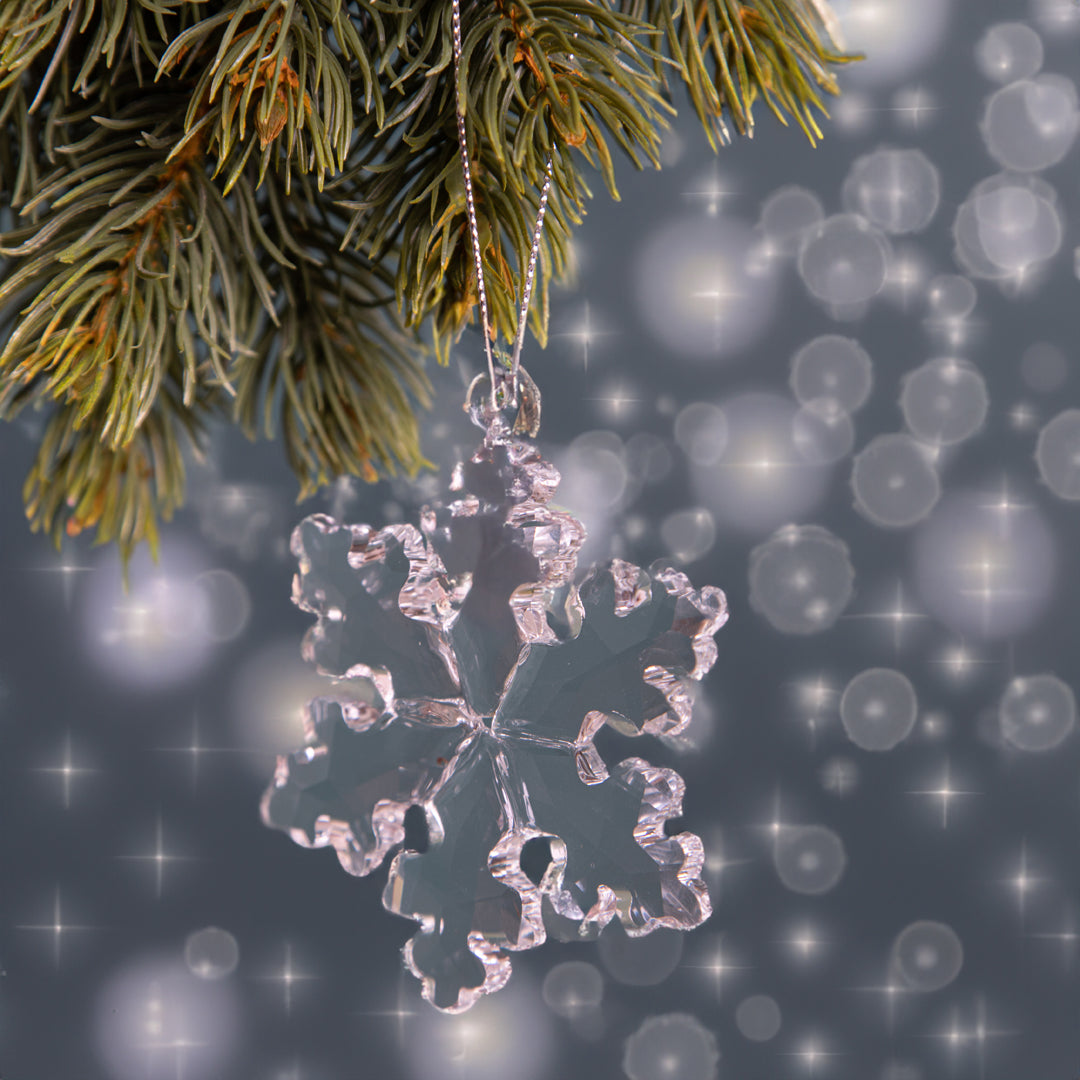 4 Pezzi • Fiocco di neve cristallo • 6,5 cm