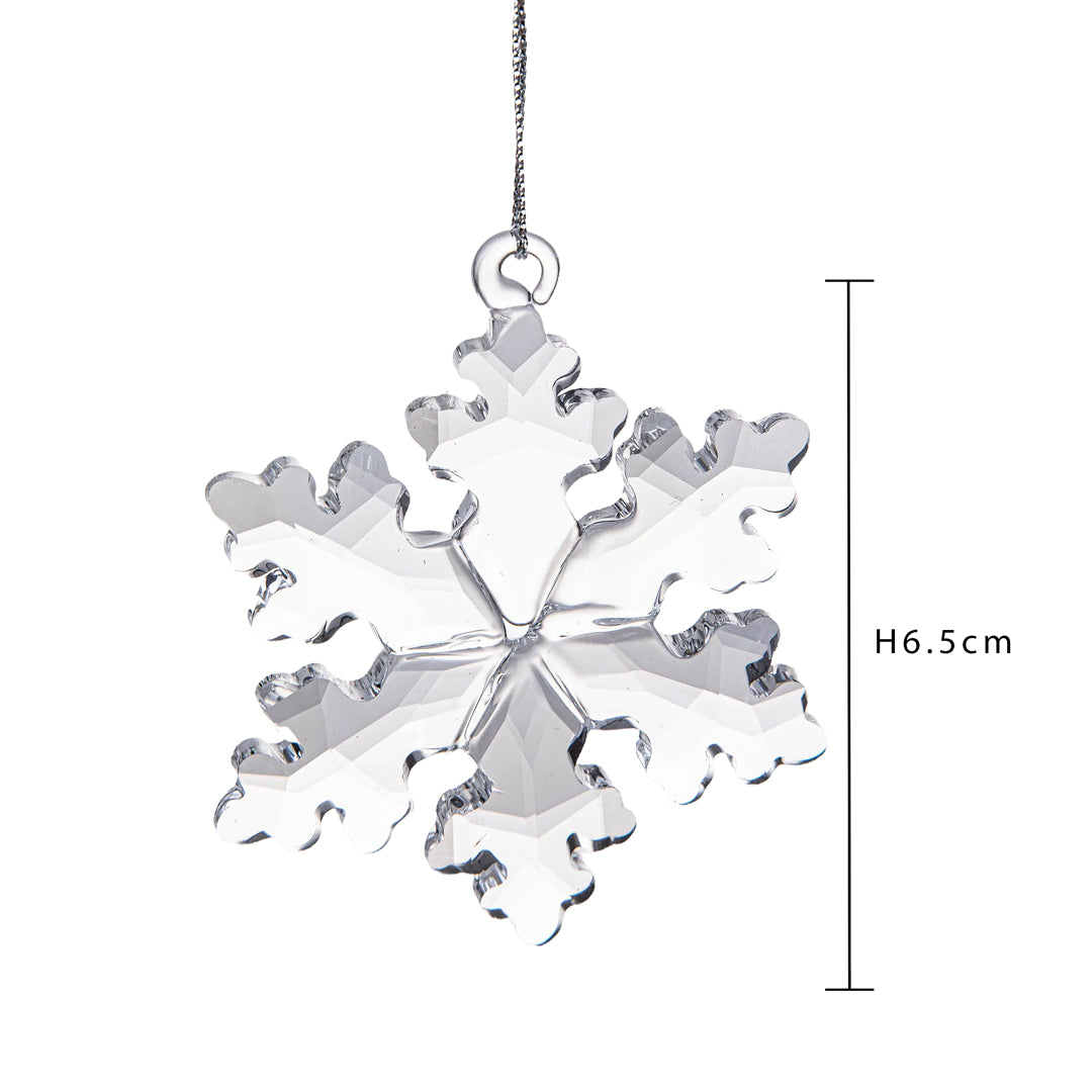 Pezzi 4 • Fiocco di neve cristallo daA • H 6,5 cm