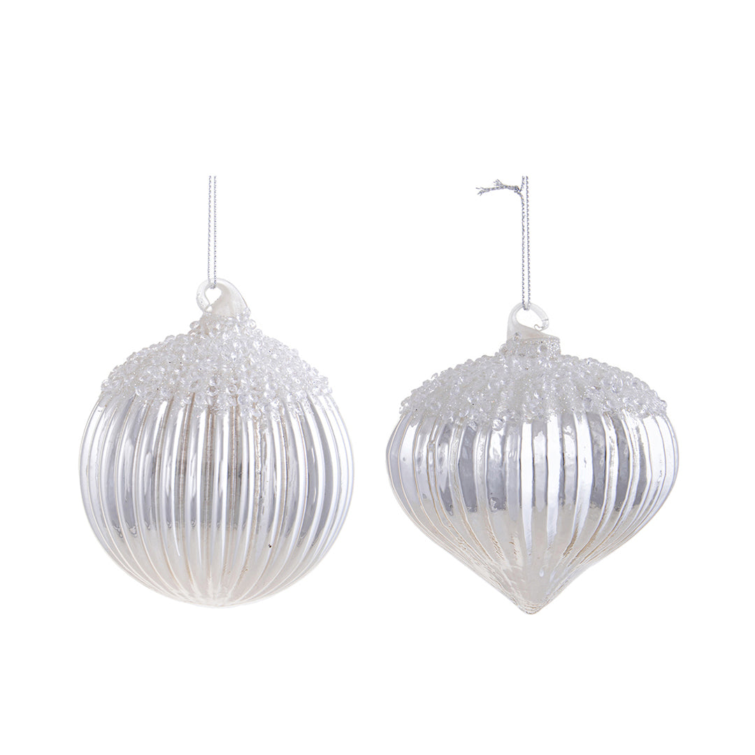 4 Pezzi • Sfera/Onion con Cristalli • 10 cm