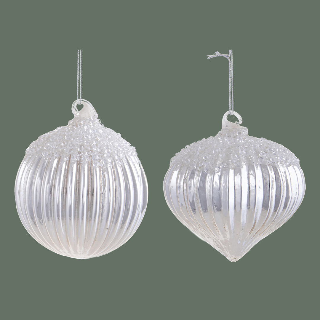 4 Pezzi • Sfera/Onion con Cristalli • 10 cm