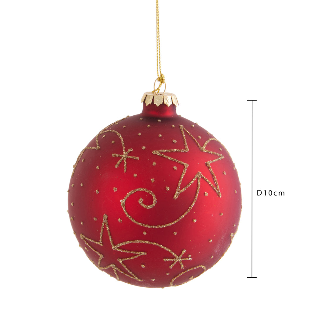 Pezzi 4 • Sfera con stelle • H 10 cm