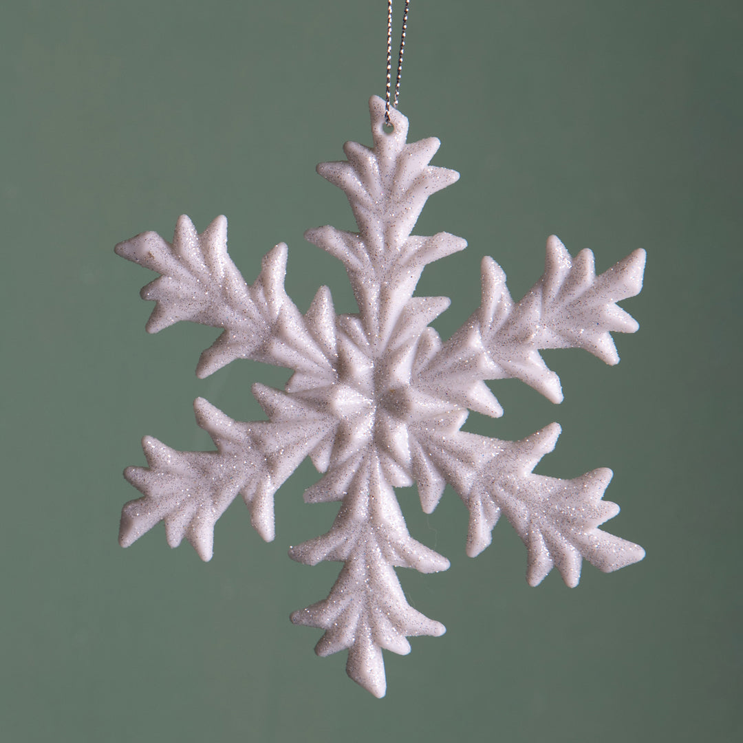 4 Pezzi • Fiocco Di Neve con Glitter • 12 cm