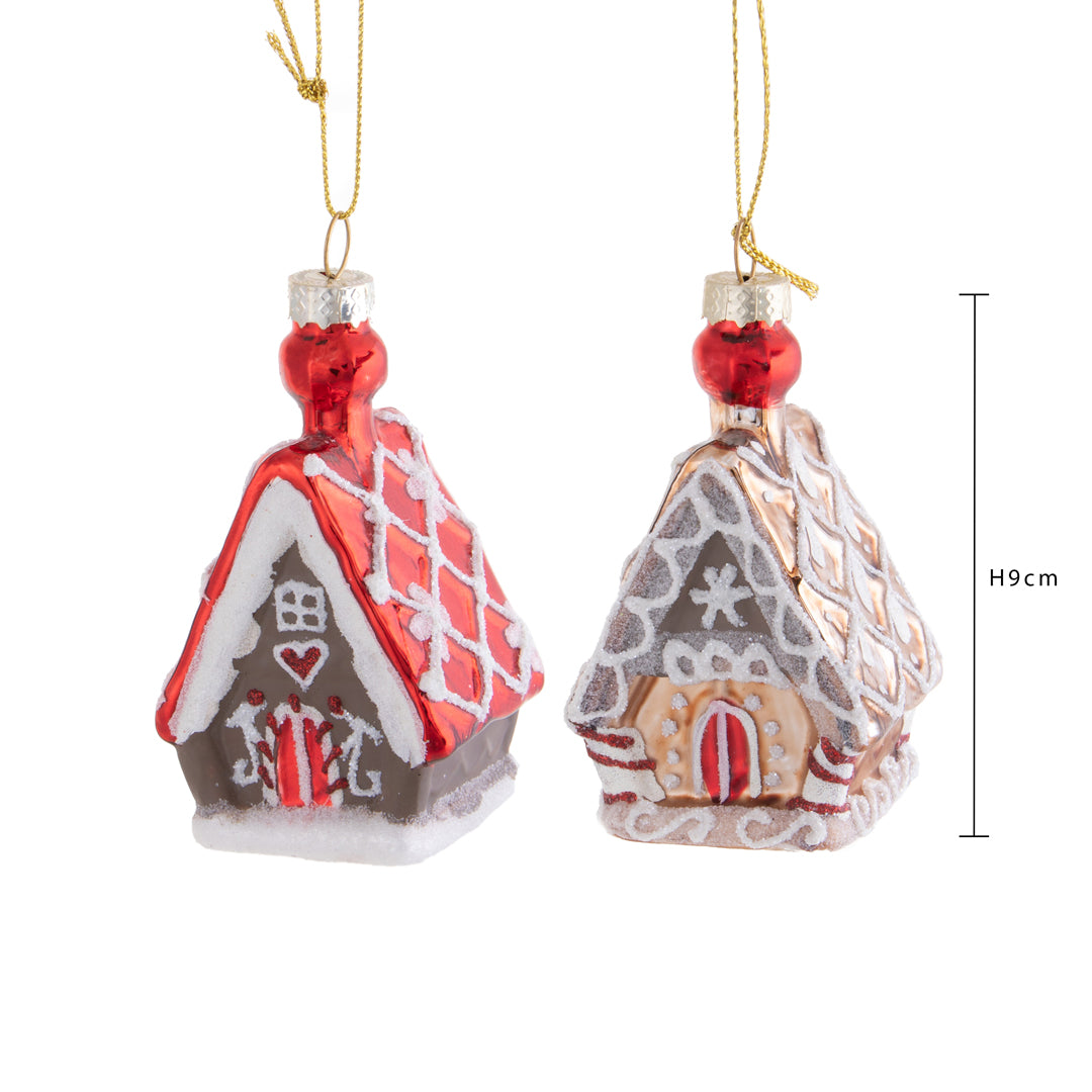 Pezzi 4 • Dec.casetta 5x5daAppendere • H 9 cm