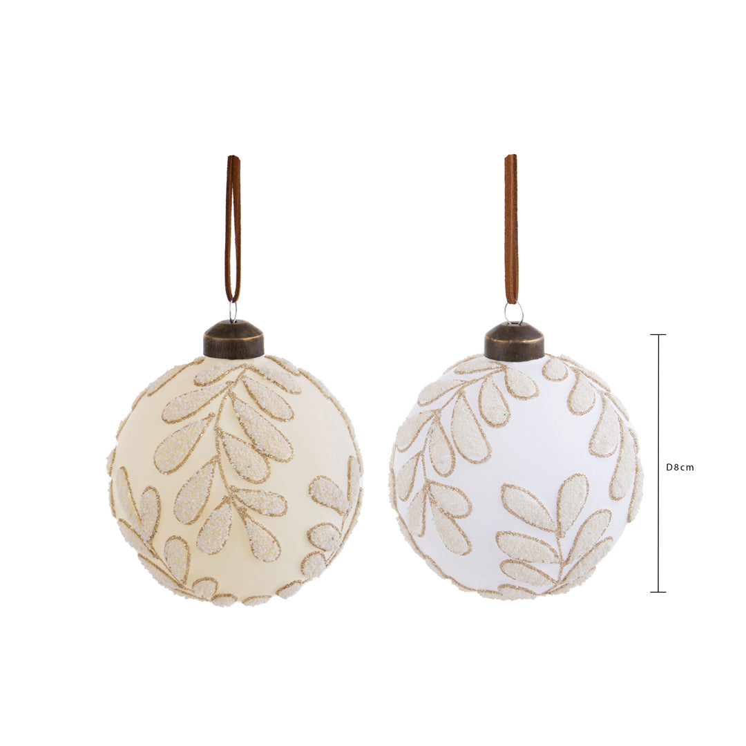Pezzi 6 • Sfera con foglie • H 8 cm